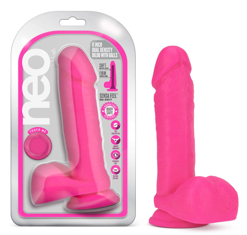 Neo - 8 Inch Dual Density Dildo - Neon