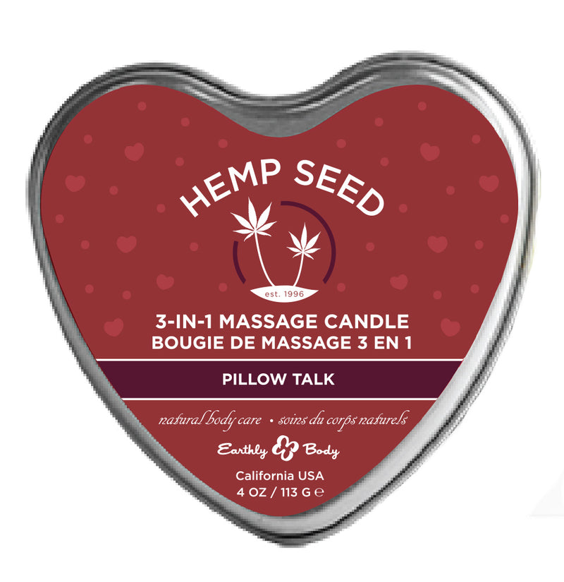 Hemp Seed 3-in-1 Massage Candle - Pillow Talk - 4 Oz