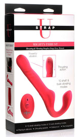 Mighty-Thrust Thrusting and Vibrating Strapless  Strap-on With Remote  - Pink